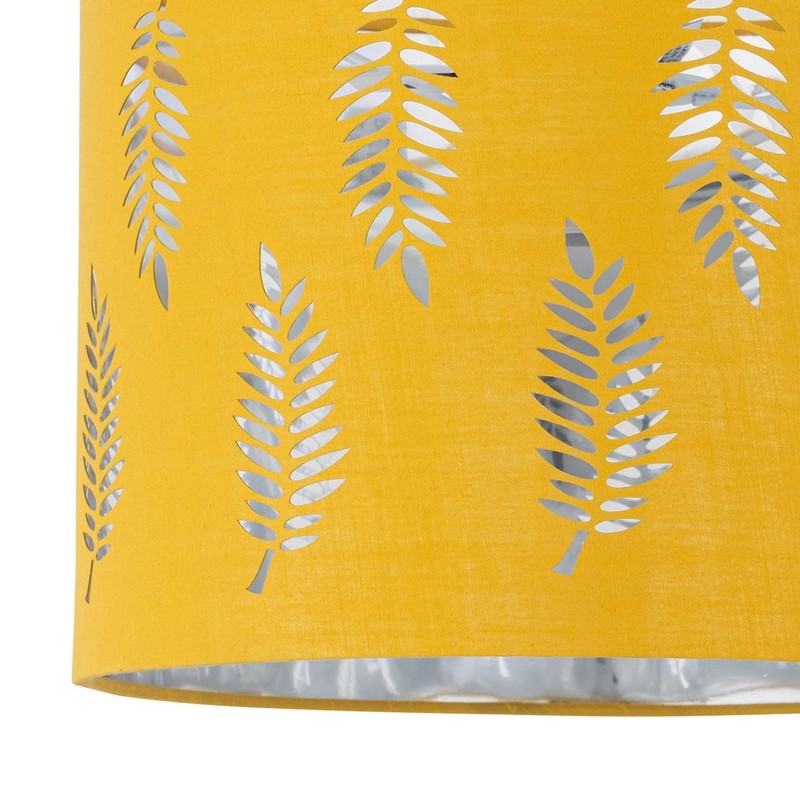 firstchoicelighting Ochre Yellow Pendant Shade, Easy Fit Ceiling Lightshade, Fern