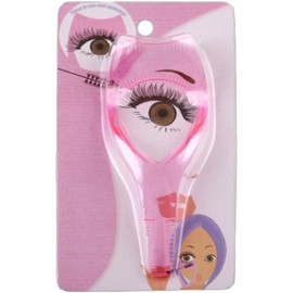 Herramientas de pestañas 3 en 1, protector de rímel, protector de pestañas, guía de pestañas para maquillaje, tarjeta de pestañas de plástico transparente para mujeres y niñas, rosa