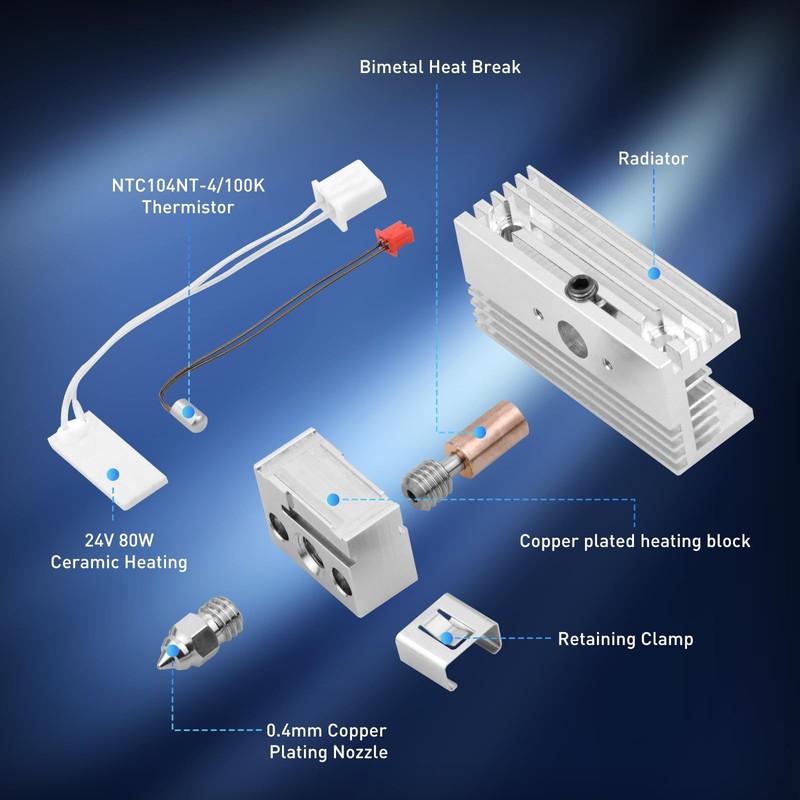 Sprite Extruder Upgrade Heater Block Hotend Kit for Creality Ender-3