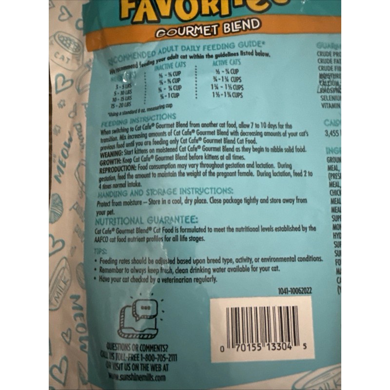 Sunshine Cat Cafe Favorites Gourmet Blend Cat Food