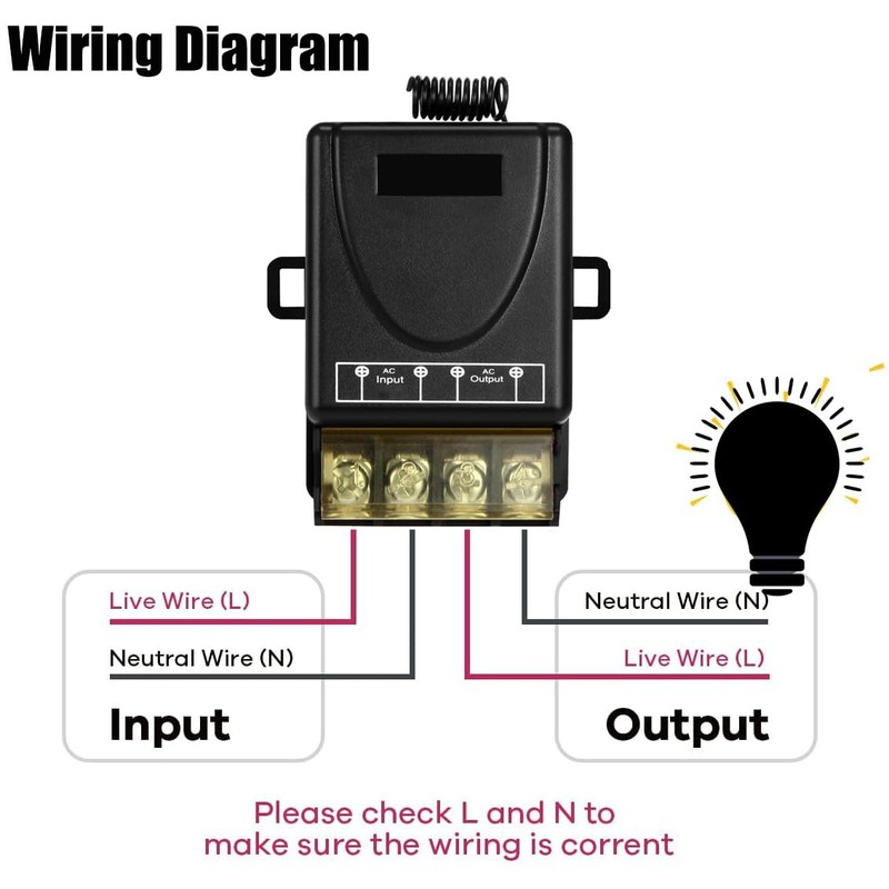 220v Remote Control Switch with 328ft Long Range,ac 120v Wireless