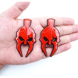 Pair Set Gladiator Emblems 3D Custom Badges Right and Left Side Tailgate Fender Stickers Replacement for Gladiator Universal Car Vehicle, Truck, Motorcycle Door Window Decoration (Black Red)