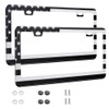 OKLPF Grey and Black Bling License Plate Frames