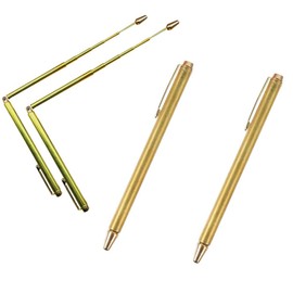 2 PCS Dowsing Rods, Durable Brass Tools Water Detector Measuring Instruments with Handles Copper Dowsing Divining Rods Detector for Ghost Hunting Tools, Divining Water, Treasure, Buried Items