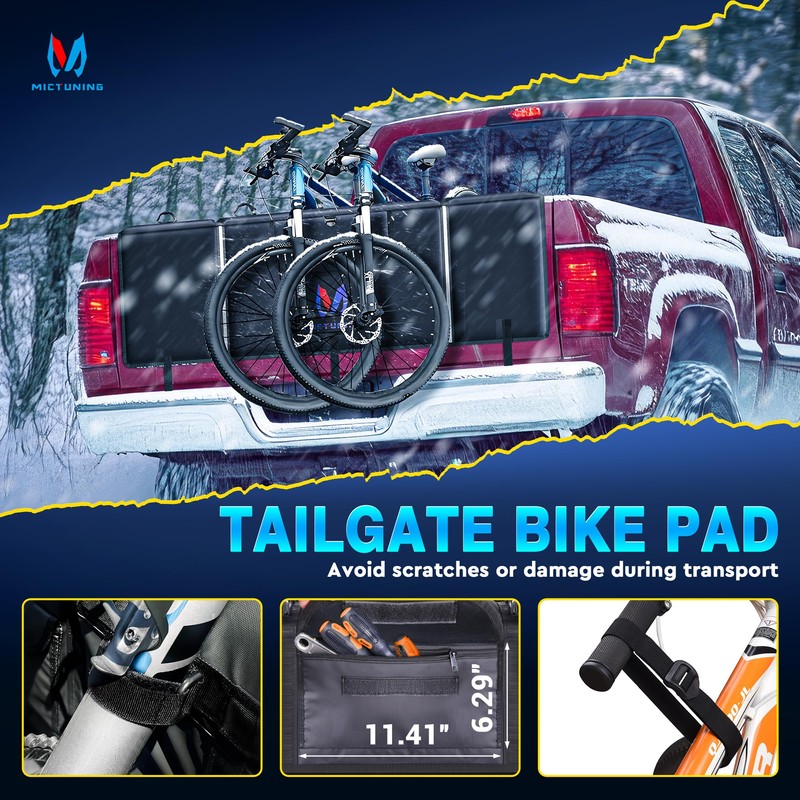 MICTUNING Tailgate Bike Pad for Mountain Bike, Widen Size 51"