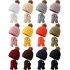 Handepo 24 Pcs Women Knit Glove Hat Bulk Windproof Fleece