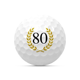Golf Balls "80" for Birthdays, Set of 3, Golf Gift, Golf Birthday Gift, Gift Idea, Anniversary, Happy Birthday, 18 20 22 25 30 33 35 40 44 45 50 55 60 65 66 70 75 77 85 88 90 (80)