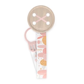 Suavinex, Dummy Chain, Dummy Clip, for Babies + 0 Months, Dummy Chain Fabric, Soft and Flexible, Dreams Pink