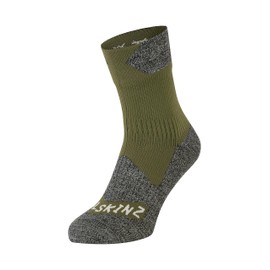 SEALSKINZ Bircham Unisex Waterproof All Weather Ankle Length Sock, Olive, XL