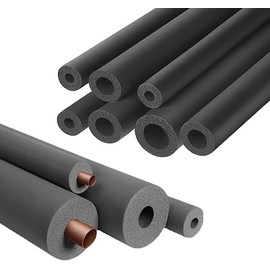 Hmevsafinect 2 Pcs Pipe Insulation Foam Tube, 3/8" TK.x 5.9 FT Foam Tubing for AC Unit, Guitar Stands, Exercise Machine Handle & Roof Rack (2pcs black, 3/8" ID x 3/8" Thick. x 1-1/8" OD x 5.9 FT)