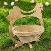 GMMH Foldable Basket Bamboo Decorative Bowl, Fruit Bowl, Wood Chicken