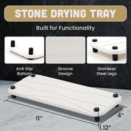 Stone Drying Tray - Diatomite Sink Caddy Kitchen Sink Organizer - Water Absorbing Bathroom Counter Tray - Absorbent Kitchen Soap Tray