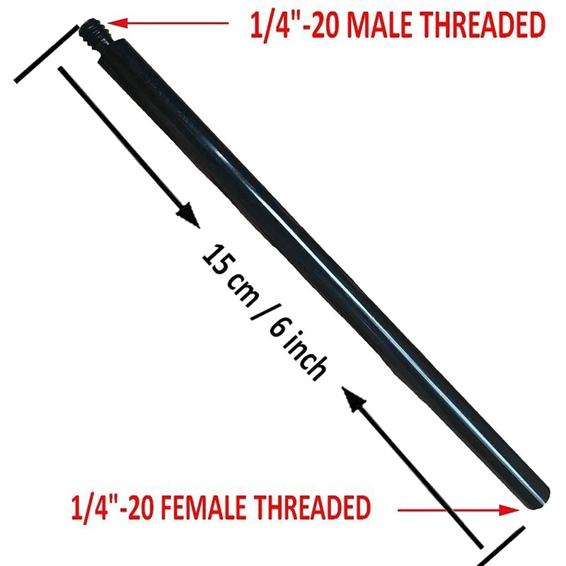 Metal Tripod Extension Pipe Extension Bar/Tripod Pole - 1/4"-20 Threaded