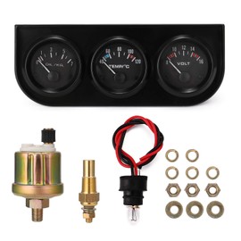 52MM 3-in-1 Volt Meter+Water Temp Gauge+Oil Gauge Kit Volt Meter Or Oil Temperature Gauge