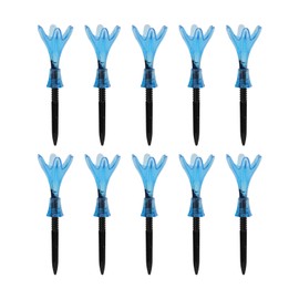 10pcs Plastic Golf Tee Ball Holder Adjustable Height Stable Practice Aids Accessories Gift for GolferTransparent Blue