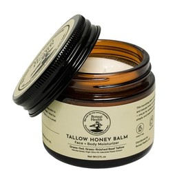 Bálsamo de ternera para piel con miel de manuka y caléndula, 100% alimentado con pasto, acabado de hierba, hidratante de seco, crema reparadora hidratante natural para piel seca, sensible e irritada, cuidado de arrugas, 2 onzas