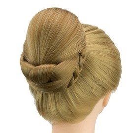 IMISSU Braided Chignon Dancer Hair Cover Doughnut Hair Pieces Hair Bobbles Hair Bun Wig Clips Updo at Wedding Party (M2 Copper Mix)