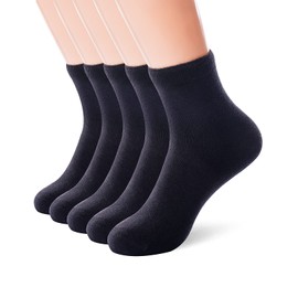 Womens Socks, Thin Cotton Ankle Socks Women Summer Socks 5 Pairs (Black)