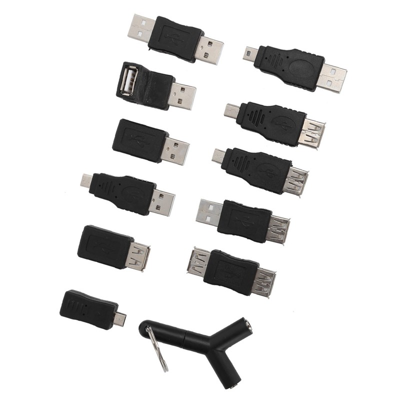 12Pcs USB2.0 Adapter 3.5mm 2 in 1 Audio Adapter Converter