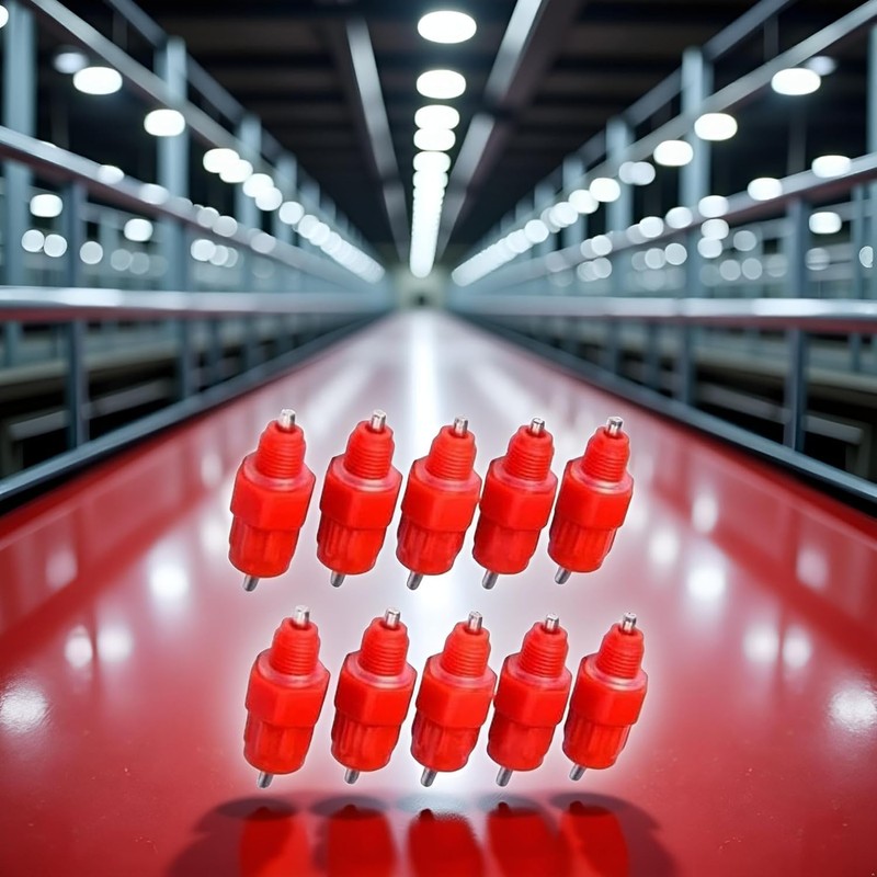 10Pcs Red Automatic Poultry Watering Nipples, Chicken Drinker System,Poultry Feeding