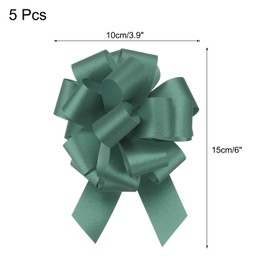 uxcell 5pcs 4 Inch Large Pull Bow Glitter Gift Wrapping Big Pull Bows Ribbon Green for Wedding Baskets Presents Christmas Party