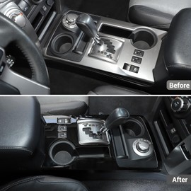 JeCar Gear Shifter Decoration Panel Trim Center Console Frame Cover Compatible with Toyota 4Runner 2010 2011 2012 2013 2014 2015 2016 2017 2018 2019 2020, Black, Interior Accessories
