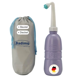 Badimo Butt Shower - Travel Bidet Saves Paper - Mobile Travel Butt Shower - Hygienic Cleaning on the Go - Popo Shower + Lid & Travel Bag