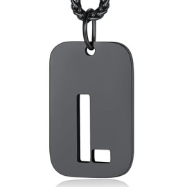 Letter Necklace Dog Tag Army Chains for Men Name Necklace Initial Necklace Black Necklace Men Jewellery Mens Necklaces
