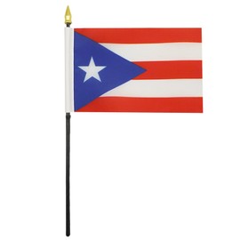 AZ FLAG Puerto Rico Table Flag 4'' x 6'' - Puerto Rican Desk Flag 15 x 10 cm - golden spear top