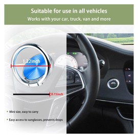 Kewucn Sunglasses Holder for Car Dash, Premium Metal Alloy Auto Eyeglasses Holder Hook, Sticky Glasses Storage Organizer Clip, Universal Vehicle Interior Accessories for Woman Man (Blue)