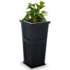 Pemberly Row 32" Tall Weatherproof Coastal Plastic Planter in Black