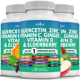Quercetin Zinc Vitamin C Vitamin D Bromelain Elderberry -Nettle Supplement with Artemisinin, Sea Moss, Echinacea - 180 Count
