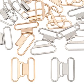 BENECREAT 8 Sets 2 Colors Side Mental Belt Buckles, 1.7x1 Metal Hook Buckle Release Buckle Fastening Belt Accessories for DIY Waist Belt Hand Sewing Harness Webbing Craft