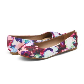 DREAM PAIRS Women's Sole-Simple Floral Ballerina Walking Flats Shoes - 8.5 M US