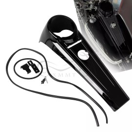 Unbranded Vivid Black Extended Tank Dash Console For Harley Softail 00-17 FXSTC FLSTN FXST