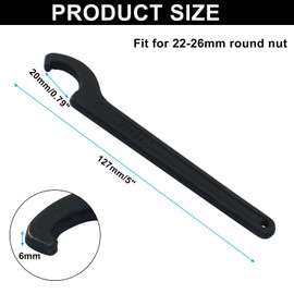 Murtenze C Hook Spanner Wrench for 22-26mm Round Nut, Universal Coilover Spanner Wrench Black Adjustment Hook Wrench Tool Carbon Steel