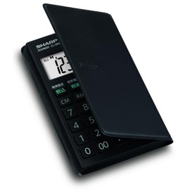 シャープ 手帳タイプ電卓 を演出するアクリルパネル採用。 ブラック系 EL-WA21X