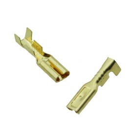 SQXBK 100PCS 2.8mm Golden Plug in Wiring Cold Pressed Terminals Self Locking Plug Cable Quick Couplings Connector for Machinery Electricity Marine Aeronautics