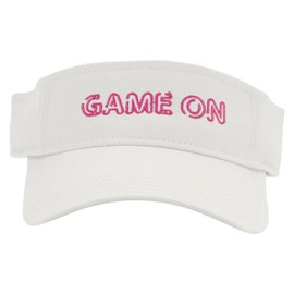 Game On Embroidered Cotton Twill Sun Visor - White OSFM