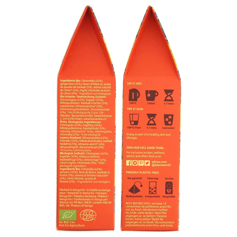 Aduna Defence African Super-Tea with Natural Baobab, Ginger & Lemon