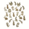 Norinoya 25PCS Easter Crafts Wooden Ornaments Unfinished Crafts Hanging Embellishments