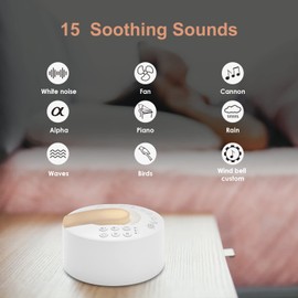 Sound Machine with 15 Soothing and Night Light, White Noise Machine for Adults Baby Kids Sleep Machines,Simulate the Sound of Nature, Timing and Memory Functions