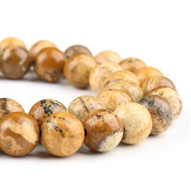 DIQIO Natural Stone Beads Gemstone Beads for Jewelry Making - Picture Jasper Beads for Bracelets, 8mm Jasper Round Beads(45-47pcs, 8mm, Picture Jasper)