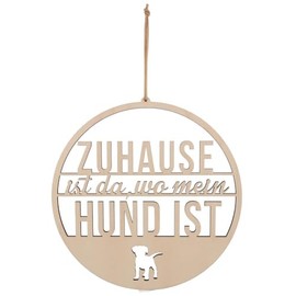 Spruchreif Decorative loop, wooden decorative hanger, wall decoration, door wreath, hoop, gift idea, animal lover, dog