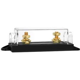 Chanzon 0/2/4 Gauge AWG in-Line ANL Bolt Fuse Block Holder Gold Plated for 300A ANL Fuse