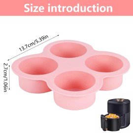 Air Fryer Egg Mould, 4 Cavity Air Fryer Accessories Burger Buns Moulds Egg Ring Molds Non Stick Moulds for Fried Egg Muffin Sandwiches, Breakfast Household Kitchen Cooking Tool