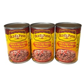 Old El Paso Spicy Fat Free Refried Beans 16 oz (3 Pack)