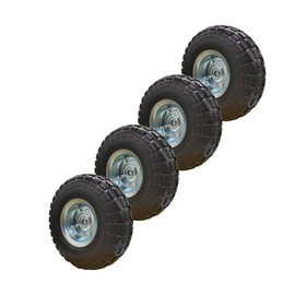 AMZDIAI 10-Inch 4.10/3.50-4 Tire and Wheel Flat Free, Heavy Duty Solid Replacement Tire with 5/8" Bearings, for Wheelbarrows Hand Trucks Dollies Trolleys Generators, (4-Pack)