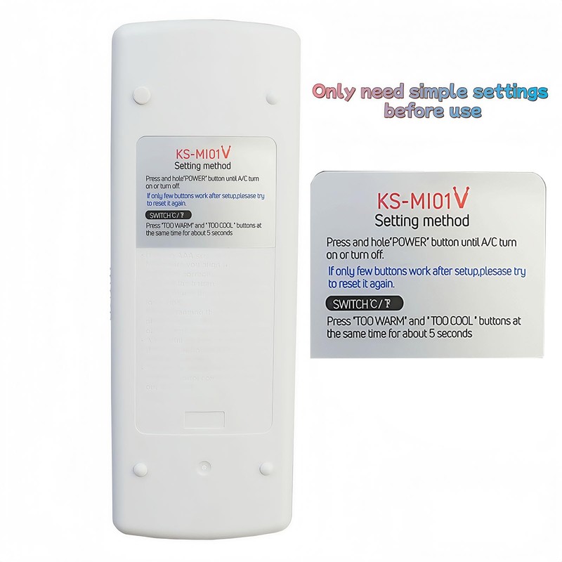 Replacement Remote Control Compatible for Mitsubishi E1244E426 Ductless Air Conditioner