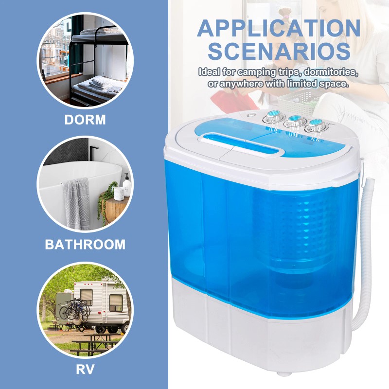 Segawe Portable Compact Lightweight Washer Twin Tub Laundry Washing Machine
